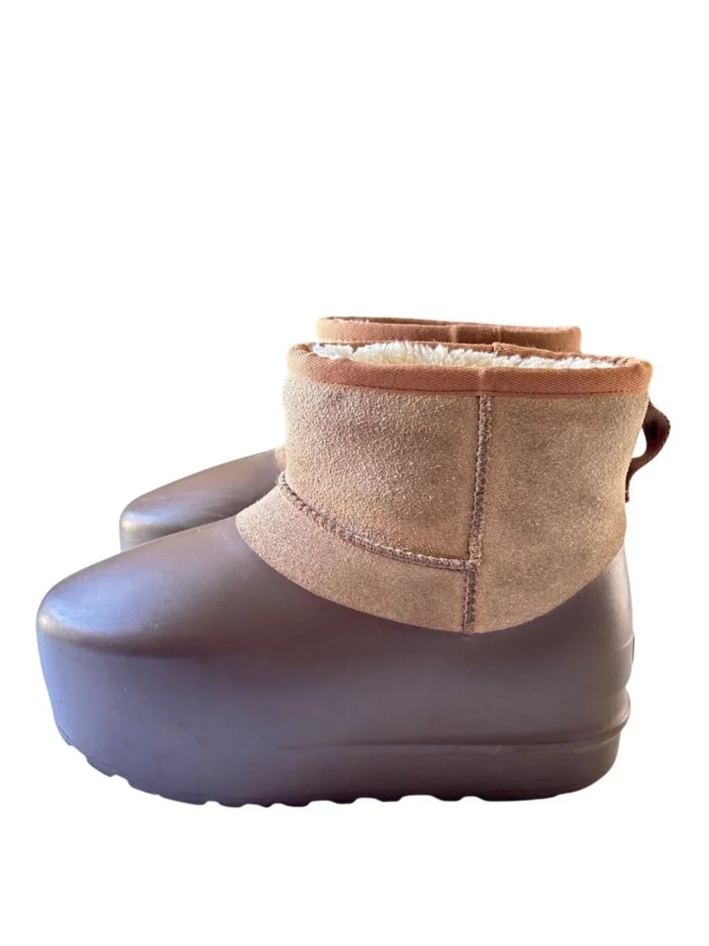 UGG Classic Mini Pumped Molded Boots W10 M9 EU 42 Suede Platform Chunky Mid-Calf